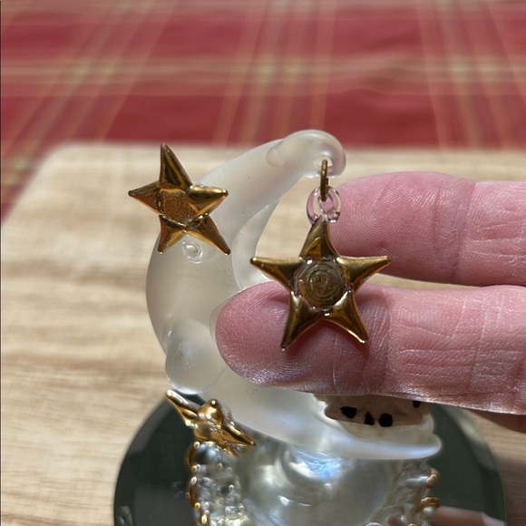 Glass Baron Vintage Handcrafted Glass Cow Jumped Over The Moon Frosted Crescent - Picture 6 of 15